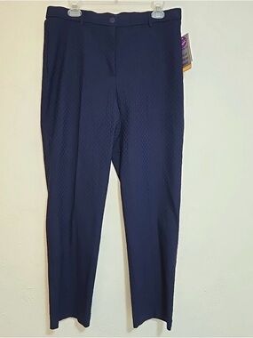 Allison Daley Navy Modern Straight Comfort Pants